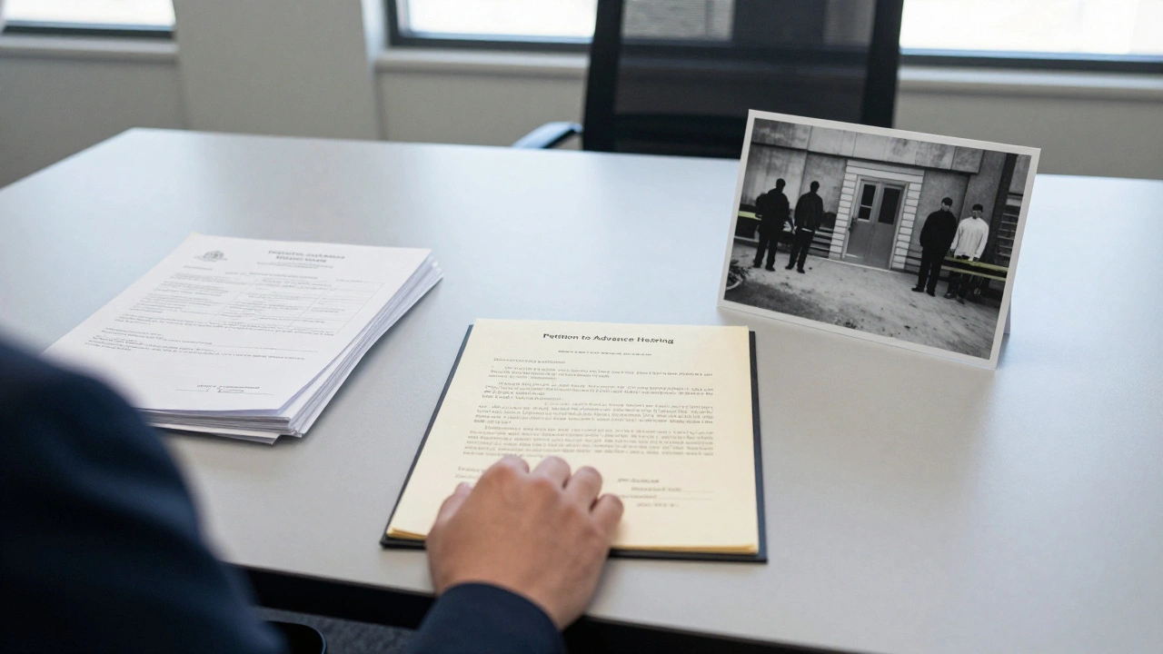 Parole board reviewing a petition with evidence of program completion and victim input.