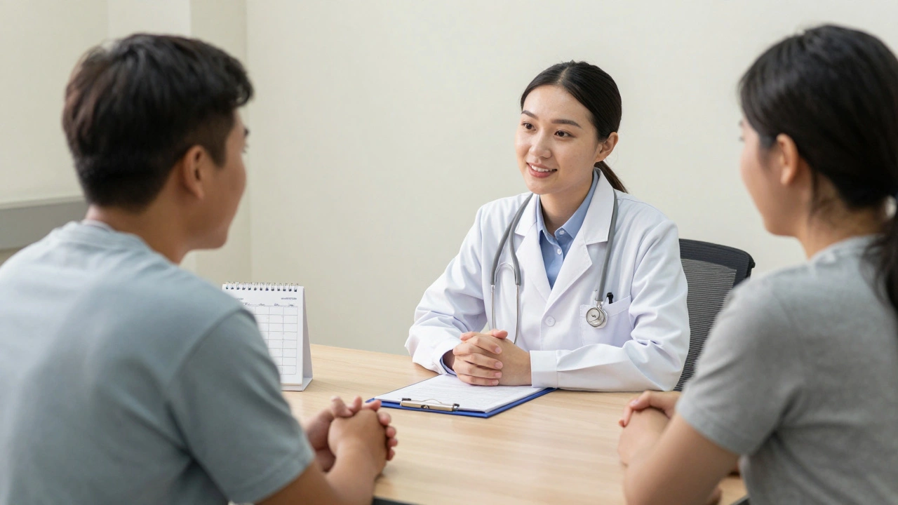 A healthcare provider and peer specialist meeting with a person in a correctional facility.