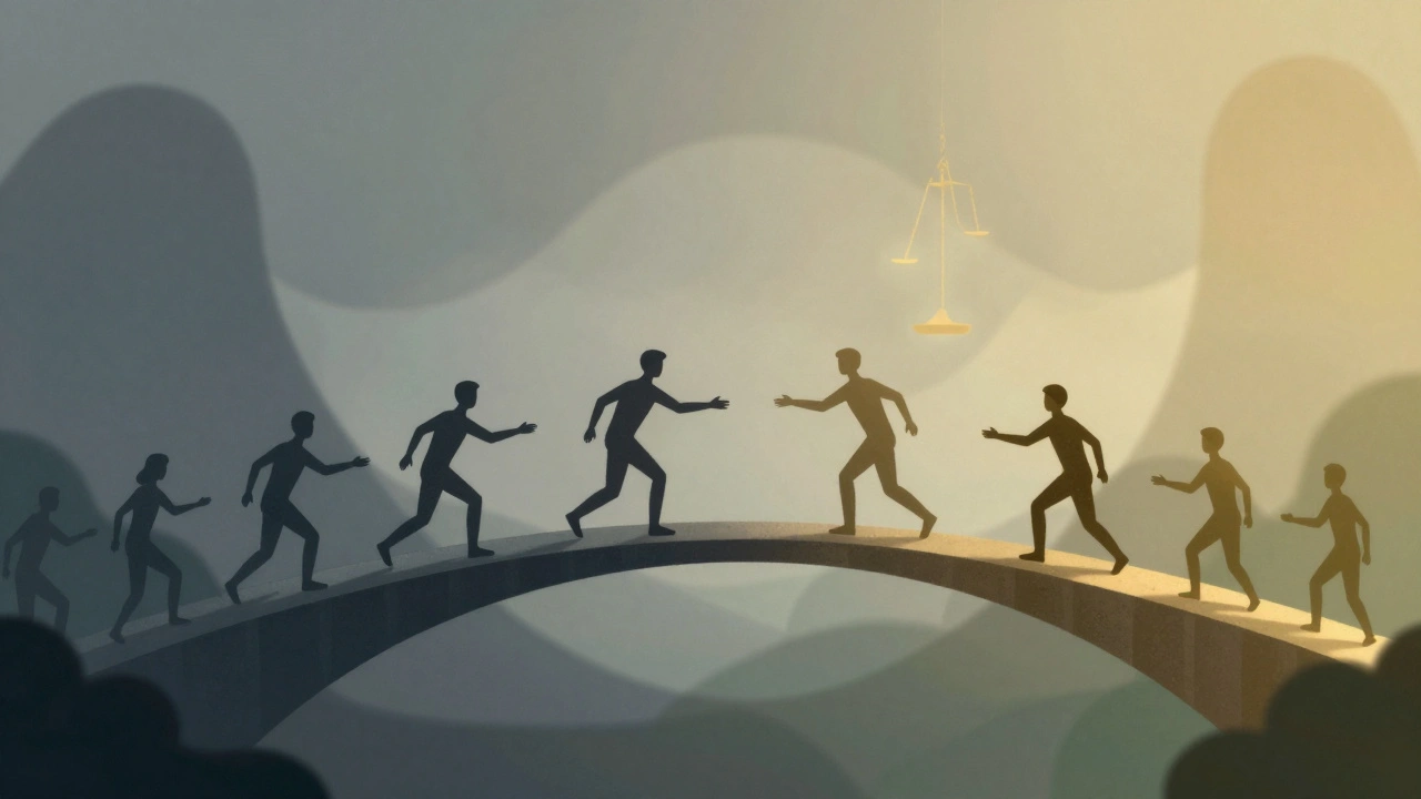 Abstract illustration of restorative justice and healing in education