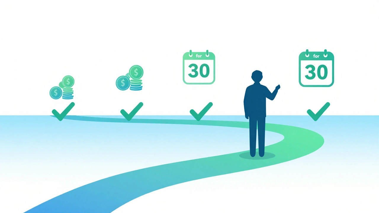 Illustration of compliance steps leading to shortened parole duration