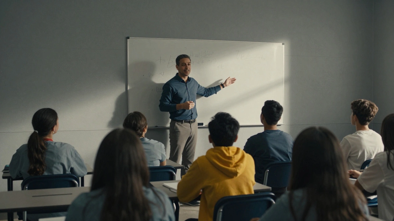 Instructor teaching a class in a correctional facility classroom