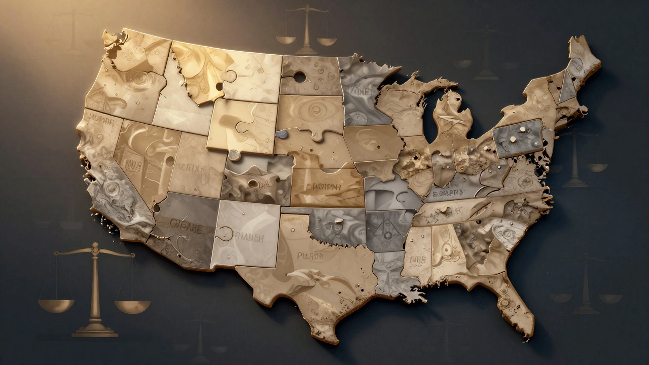 Map of US showing uneven prison law library standards